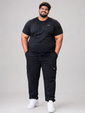 Plus Size 6 Pocket Cargo Pants - Navy Blue