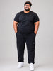 Plus Size 6 Pocket Cargo Pants - Navy Blue