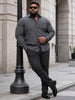 Plus Size Party Wear Satin Shirt - Black