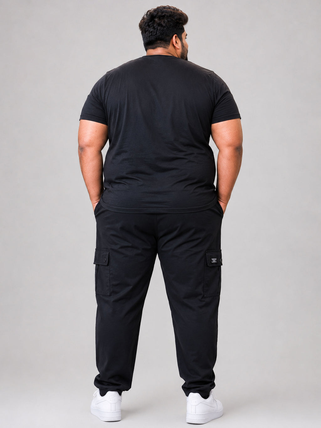 Plus Size 6 Pocket Cargo Pants - Navy Blue