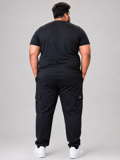 Plus Size 6 Pocket Cargo Pants - Navy Blue
