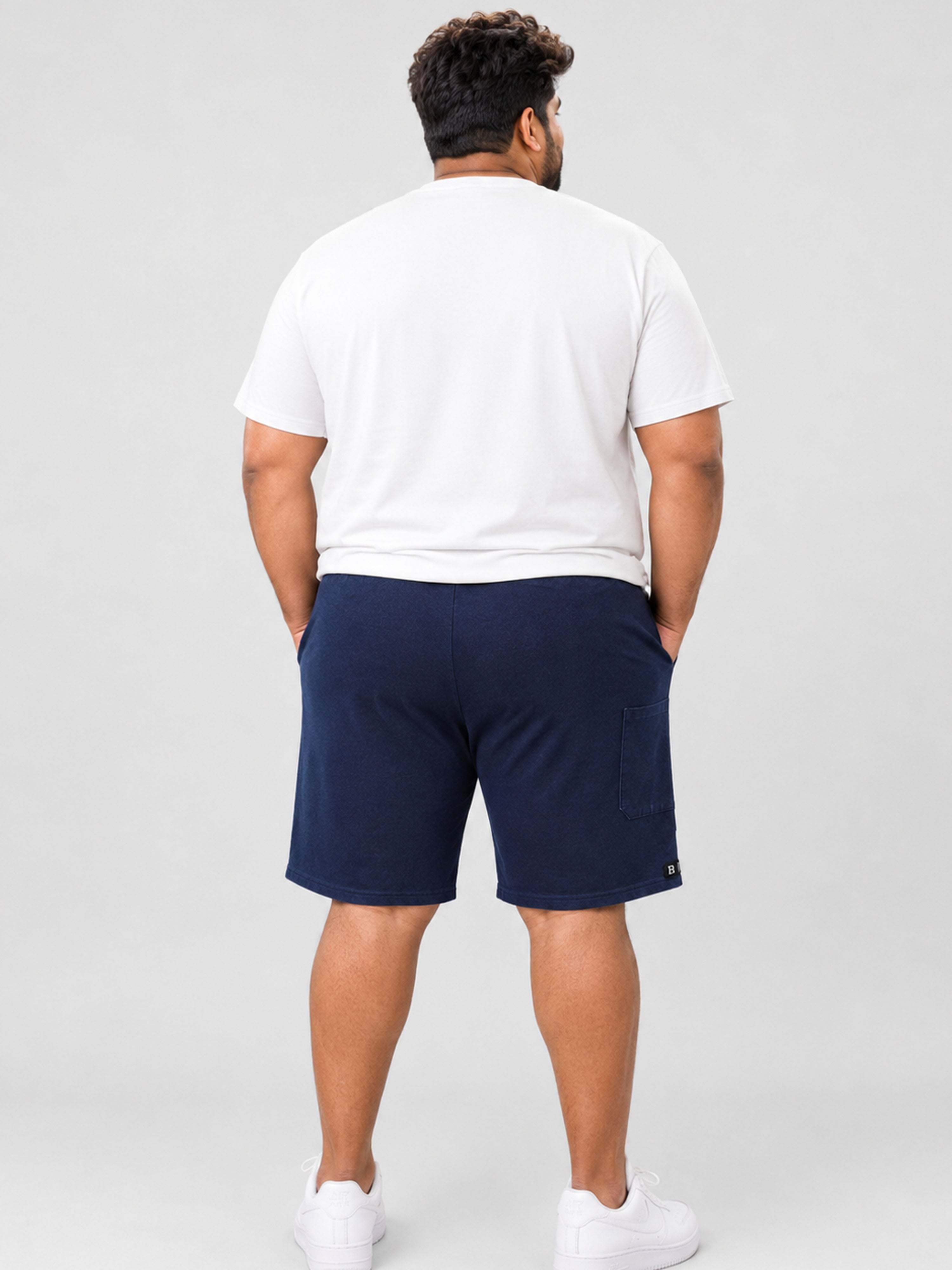 Indigo Knitted Shorts - Back View