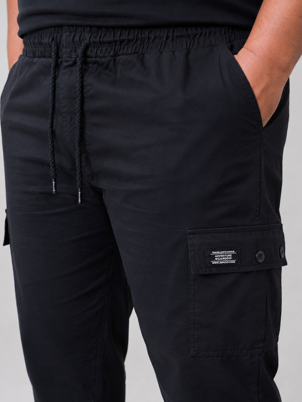 Plus Size 6 Pocket Cargo Pants - Navy Blue