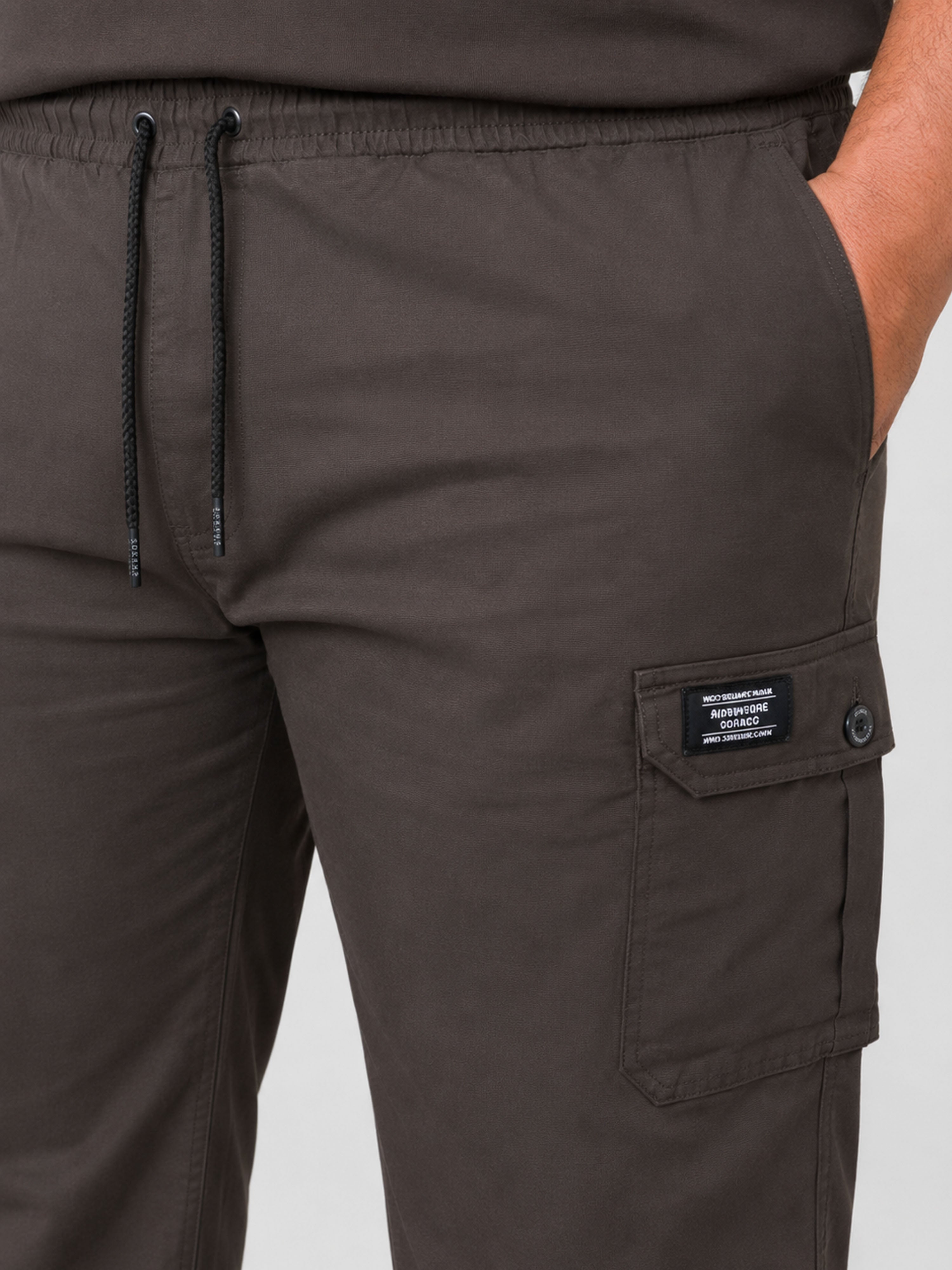 Plus Size 6 Pocket Cargo Pants -  Brown