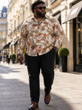 Plus Size Party Wear Satin Shirt - Cream