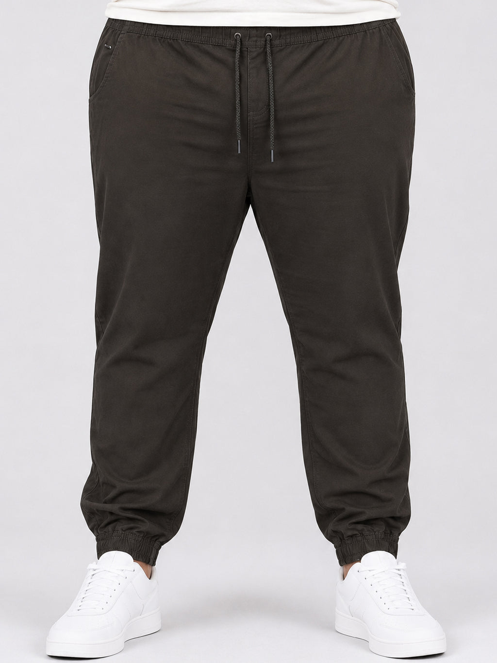 Plus Size Chinos Jogger - Brown