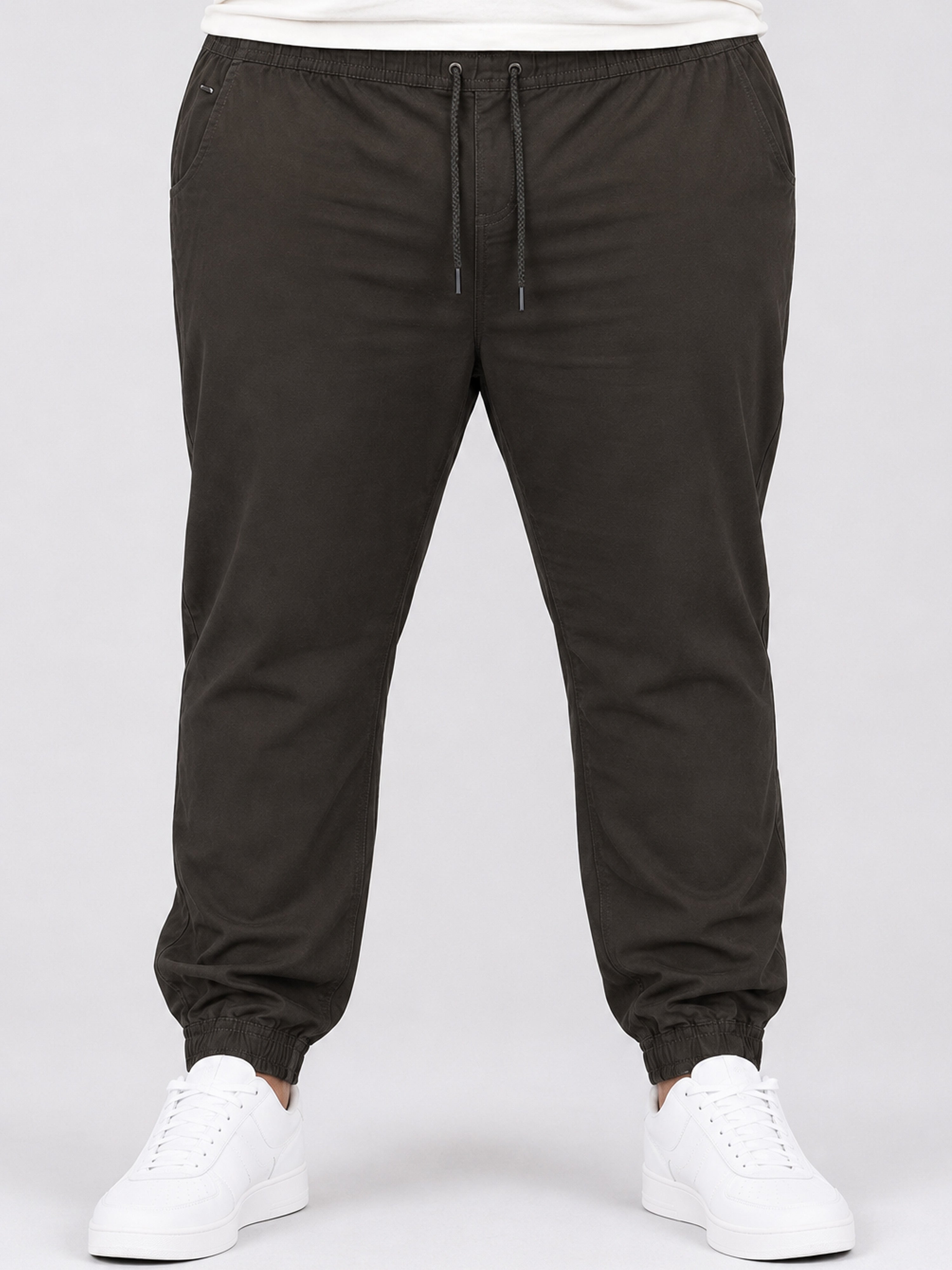 Plus Size Chinos Jogger - Brown