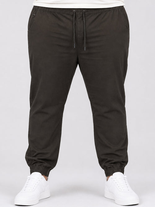 Plus Size Chinos Jogger - Brown