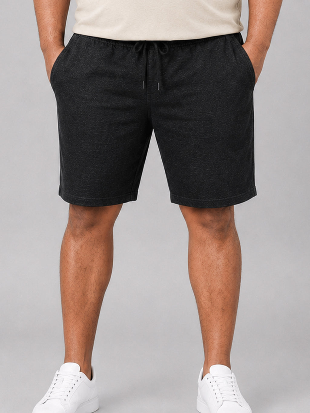 Plus Size Indigo Knitted Shorts - Black