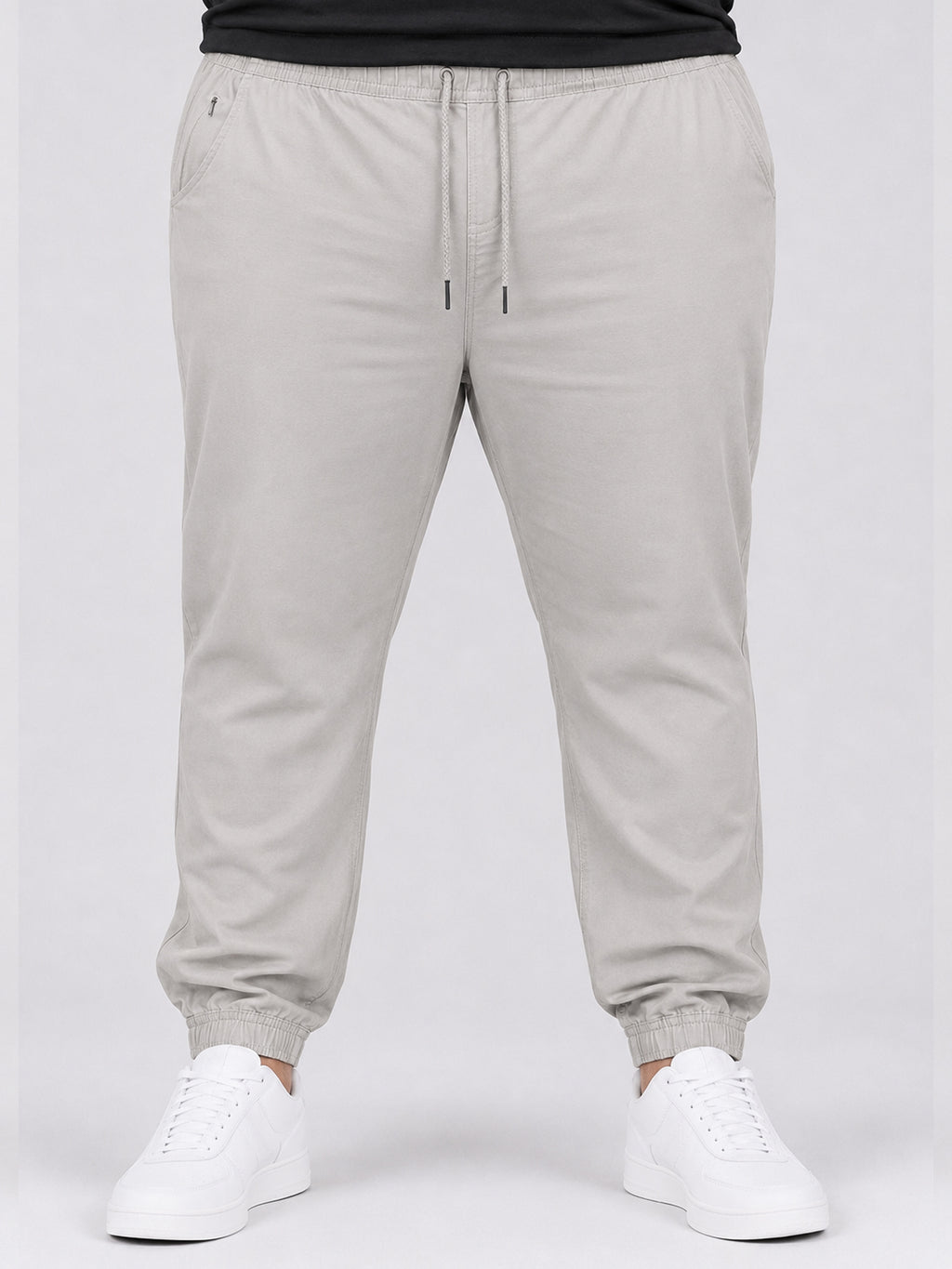 Plus Size Chinos Jogger - Light Beige