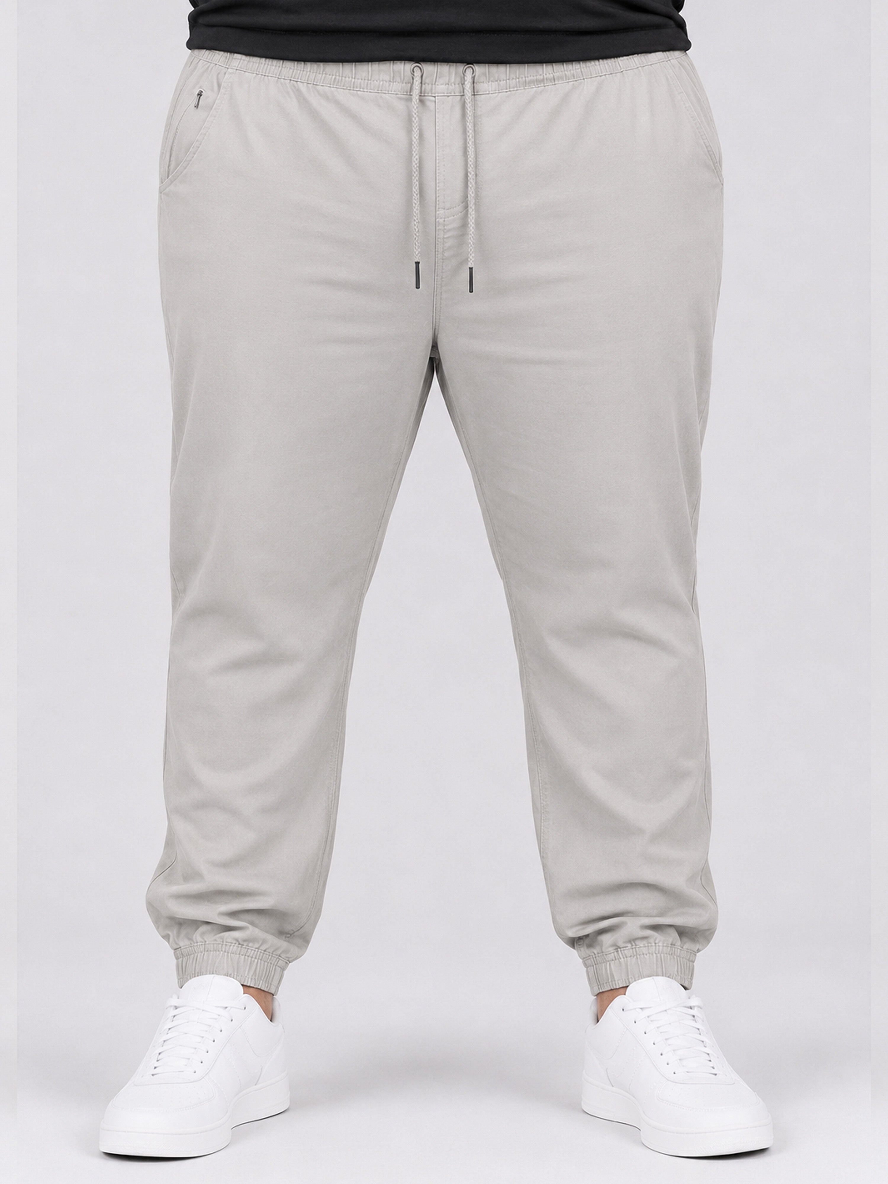 Plus Size Chinos Jogger - Light Beige