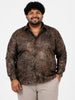 Plus Size Party Wear Satin Shirt - Brown