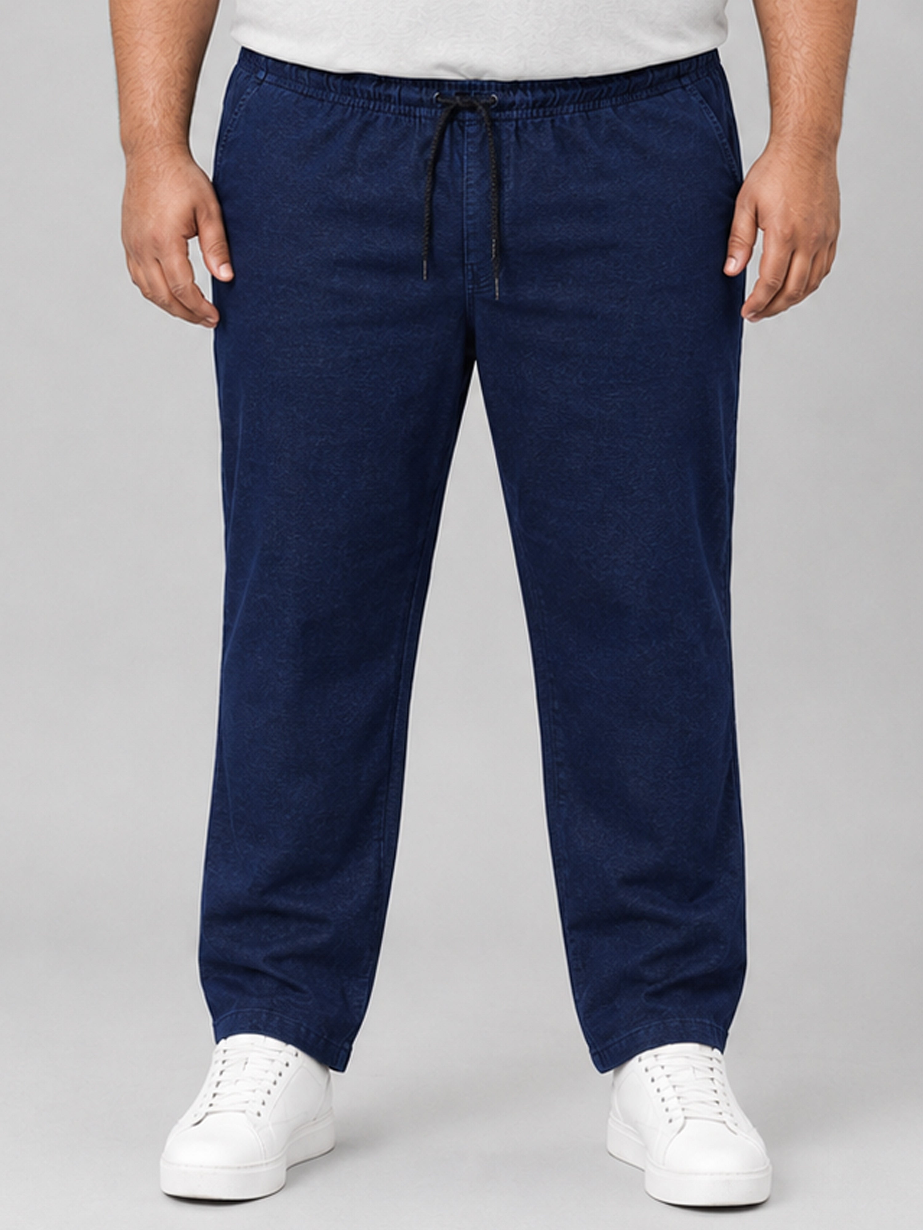 Plus Size Indigo Knitted Track Pant - Navy Blue
