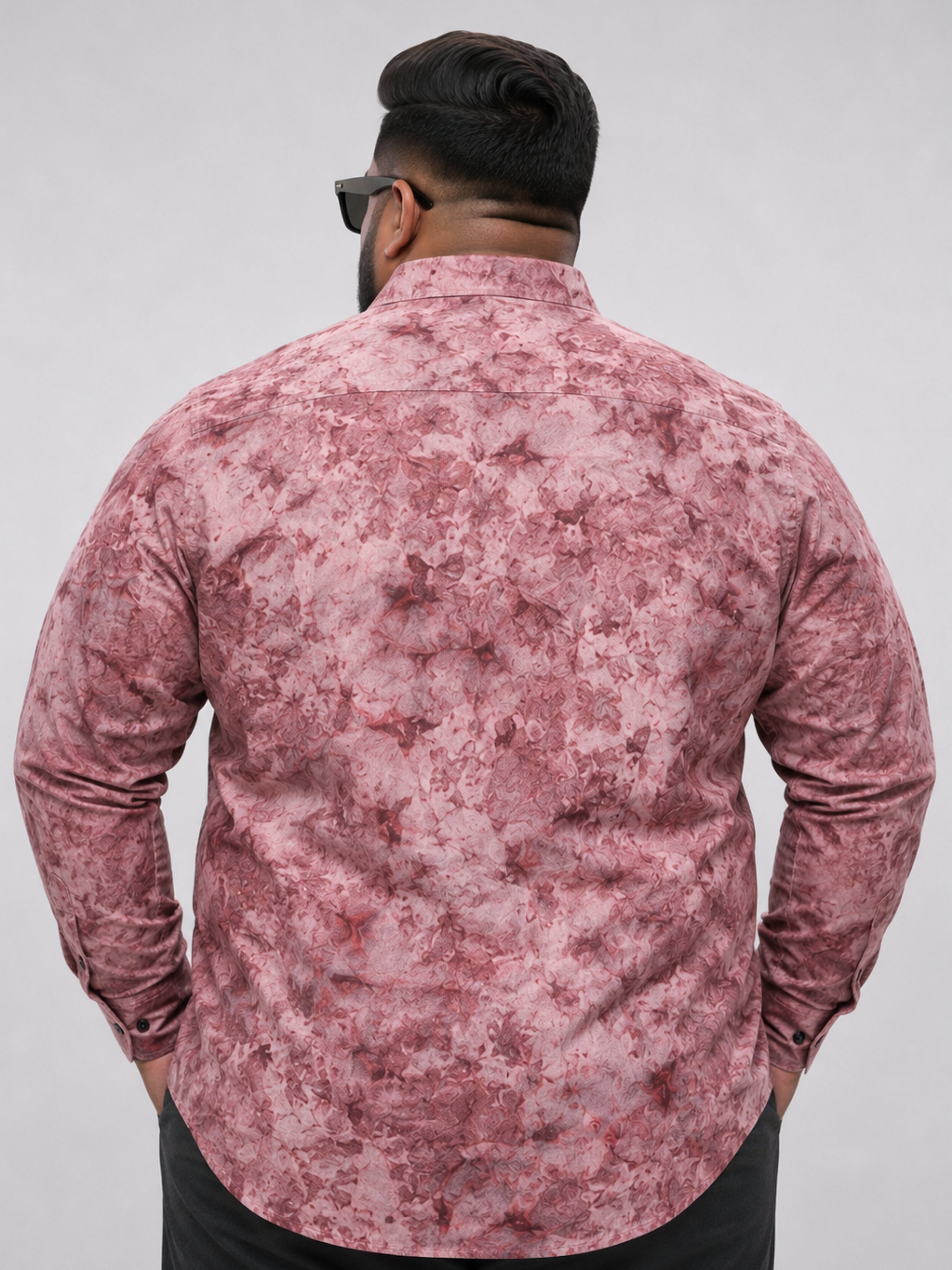 Plus Size Party Wear Satin Shirt - Maroon Wine
