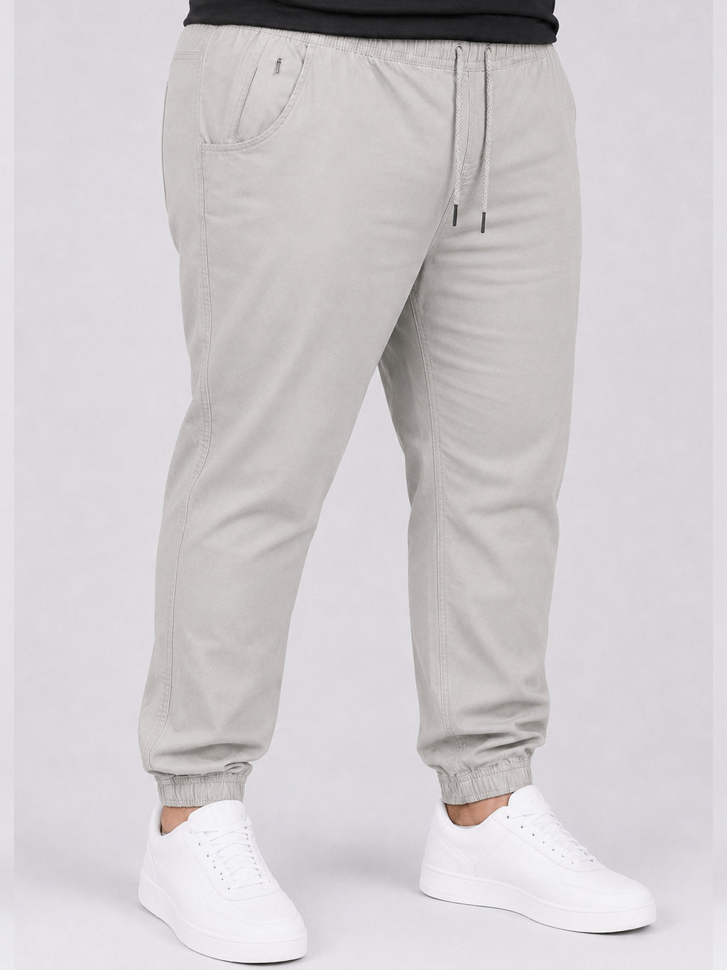 Plus Size Chinos Jogger - Light Beige