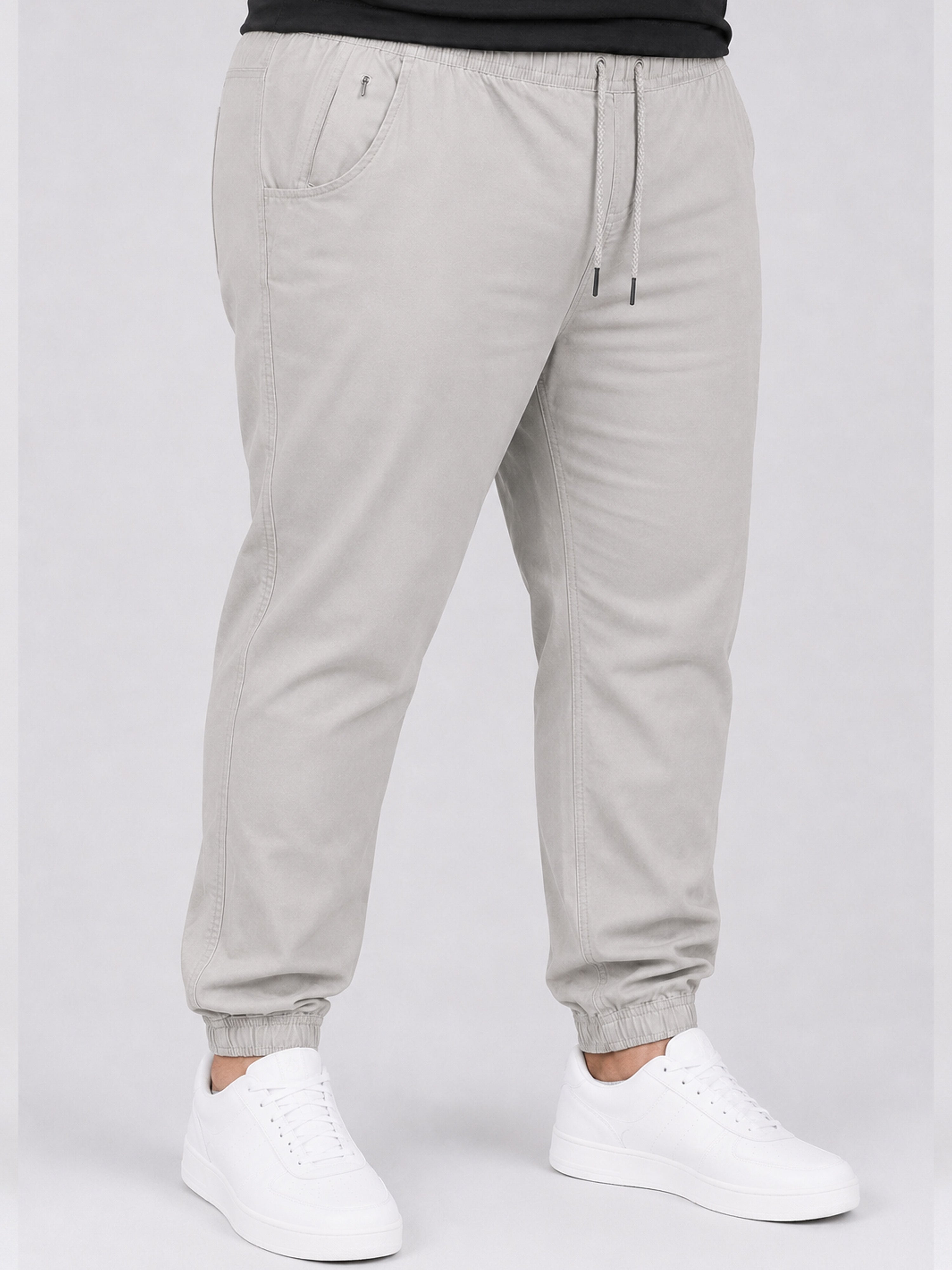 Plus Size Chinos Jogger - Light Beige