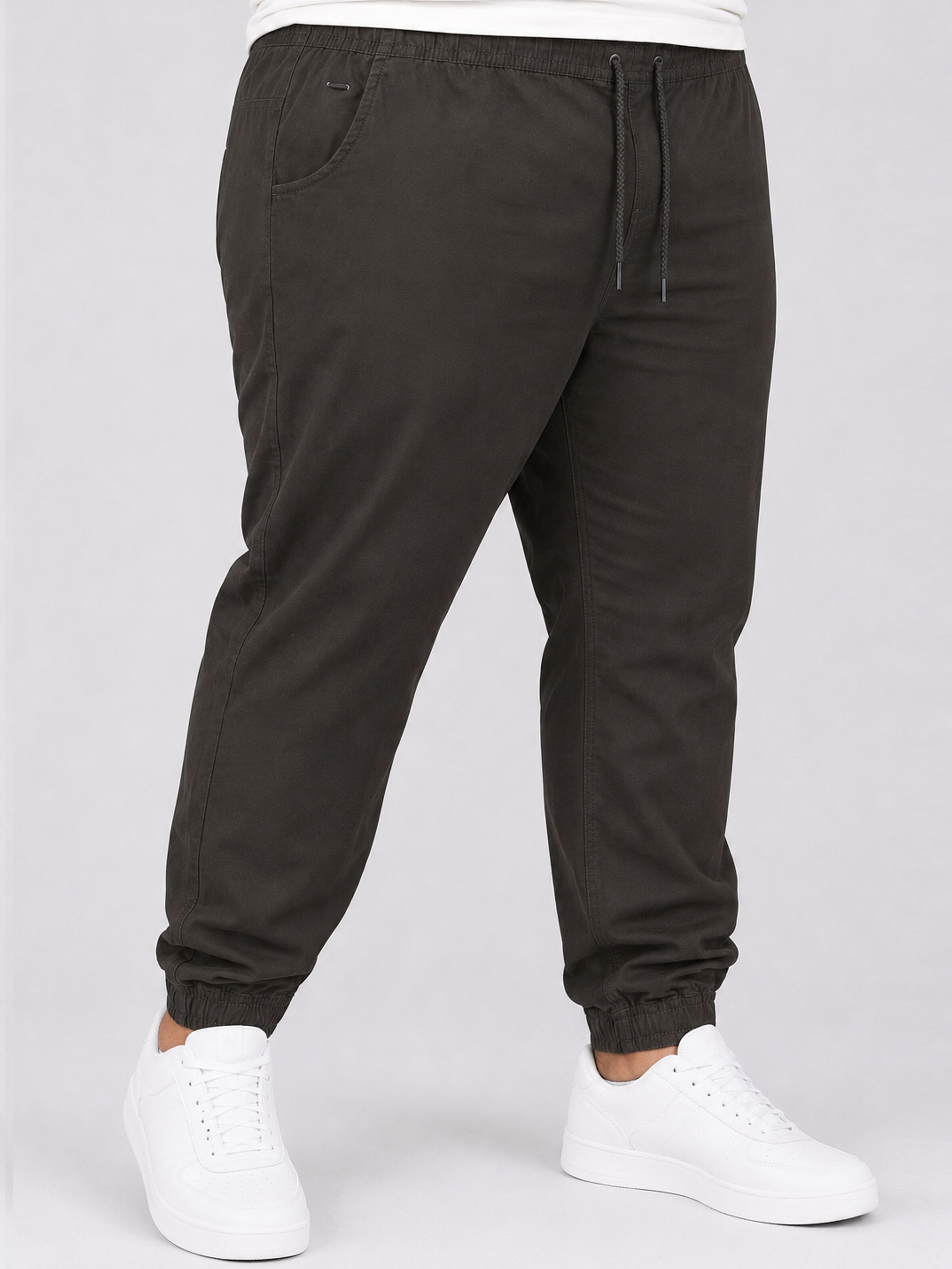 Plus Size Chinos Jogger - Brown