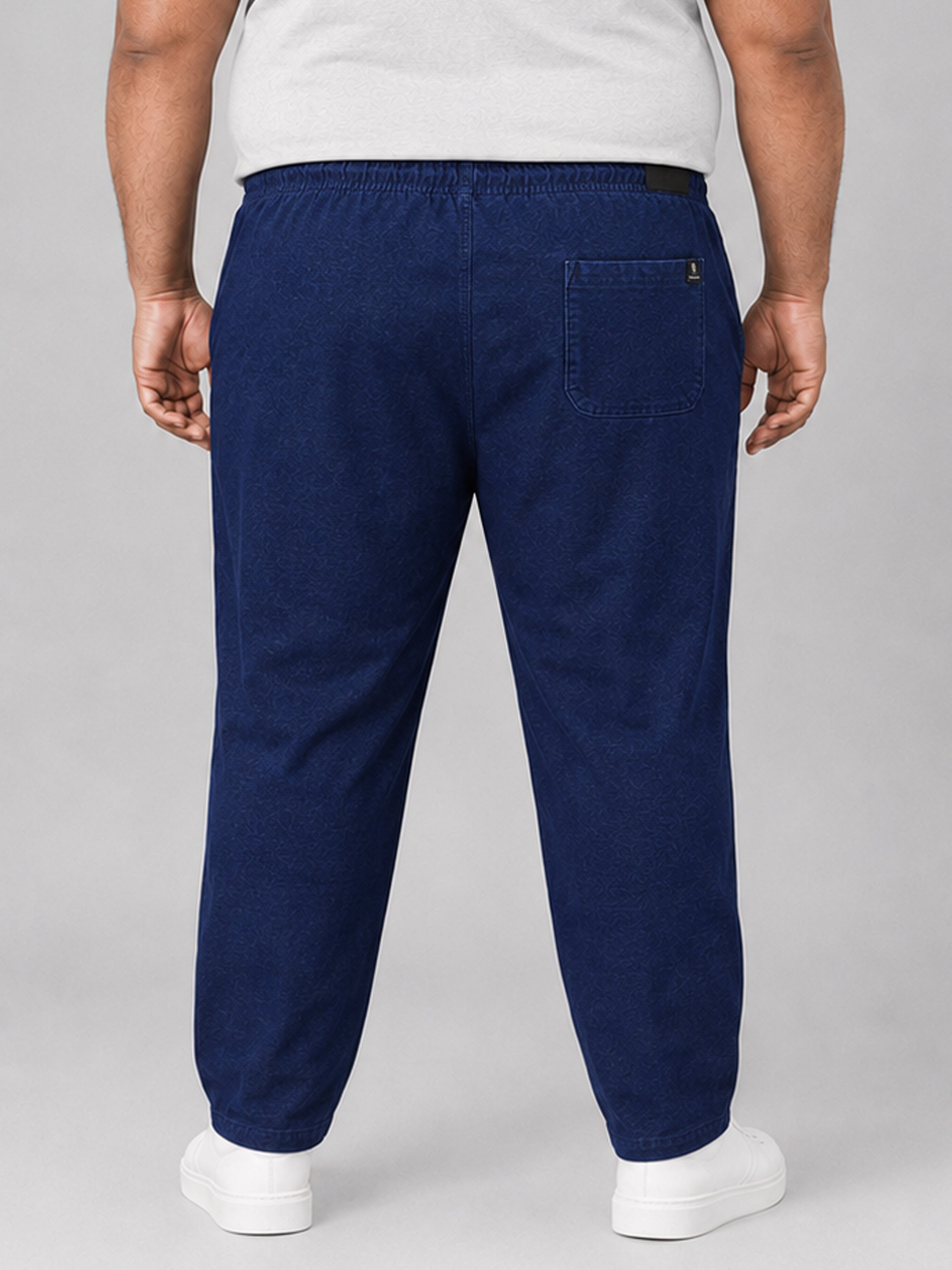 Plus Size Indigo Knitted Track Pant - Navy Blue