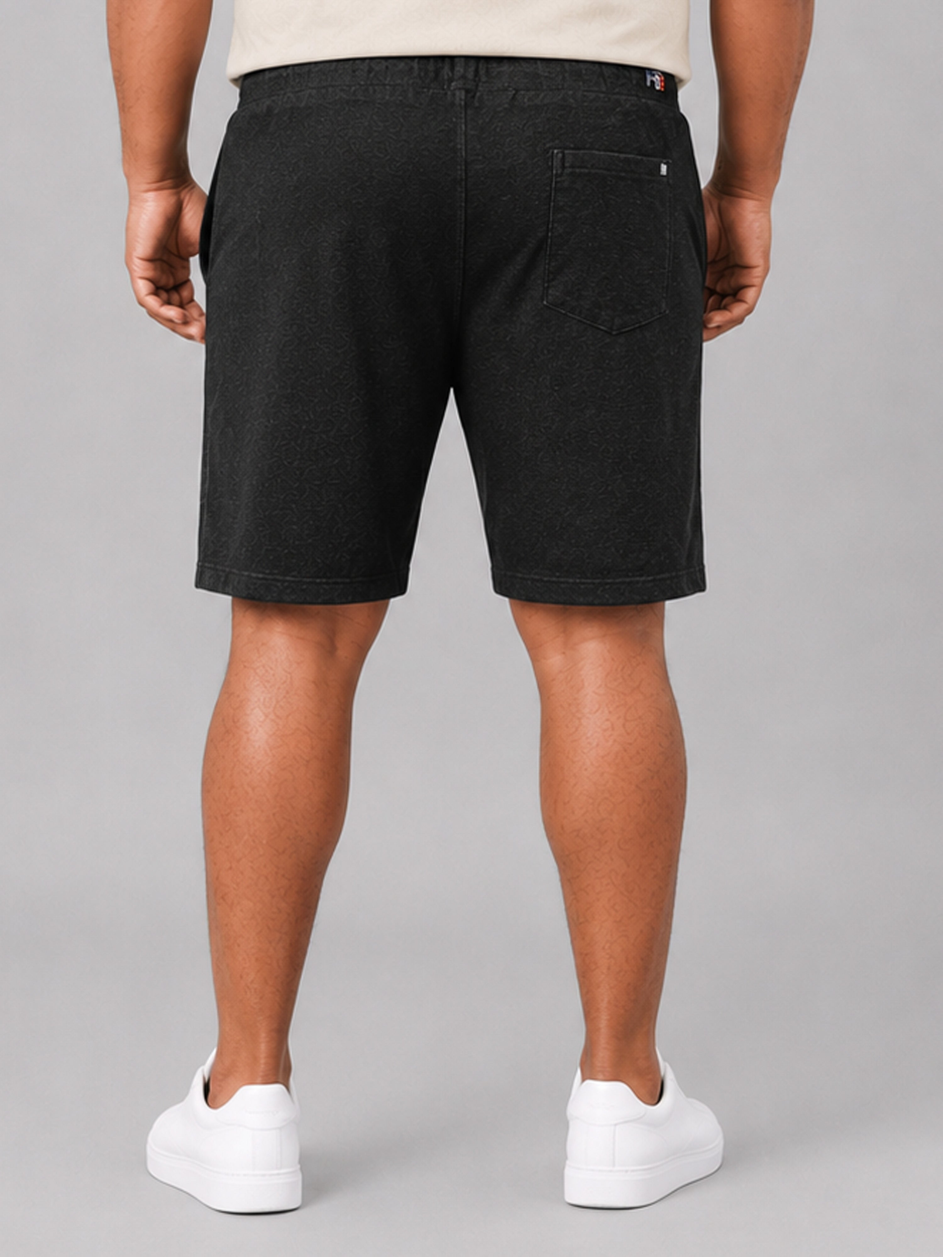 Plus Size Indigo Knitted Shorts - Black