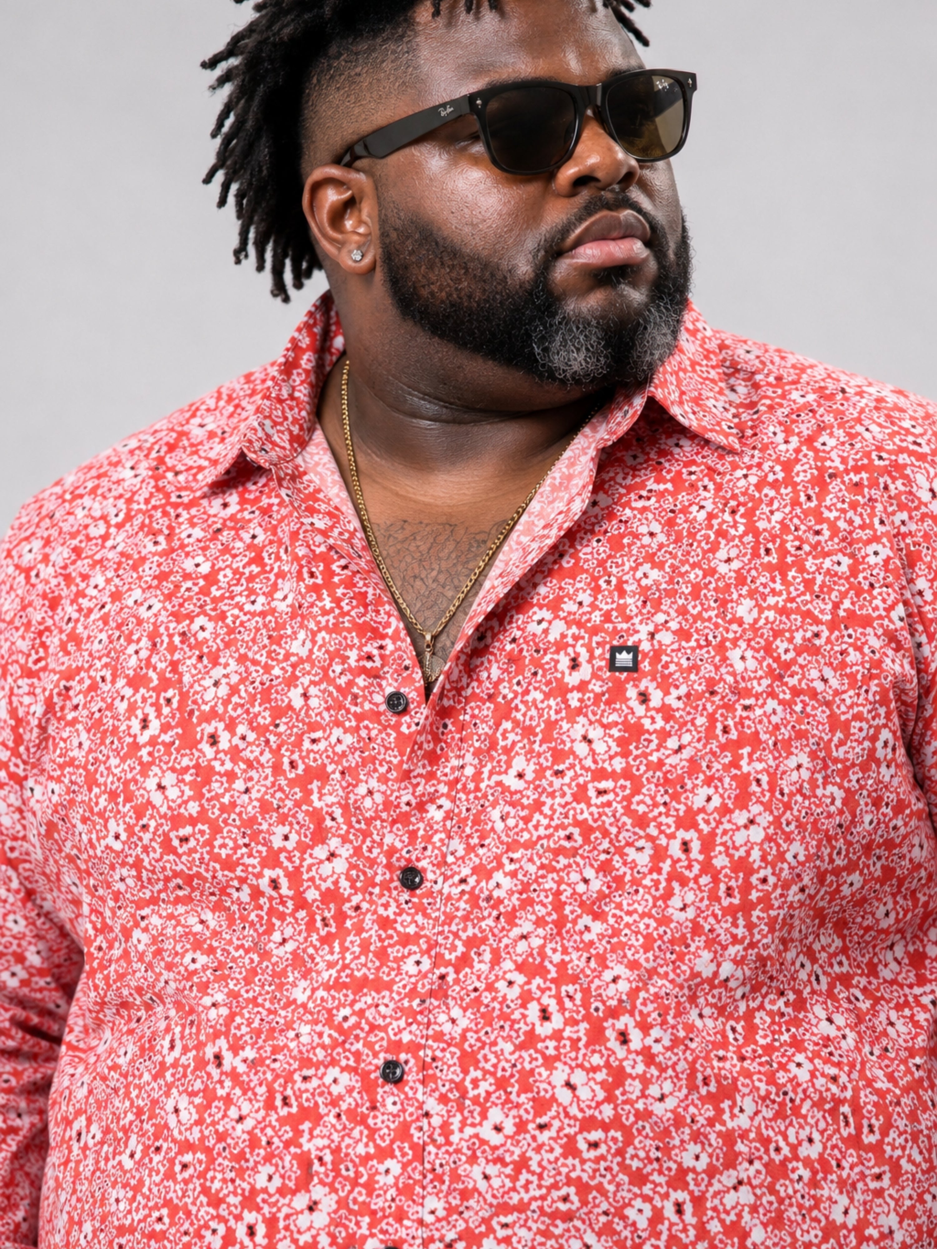 Plus Size Party Wear Satin Shirt - Salmon Pink