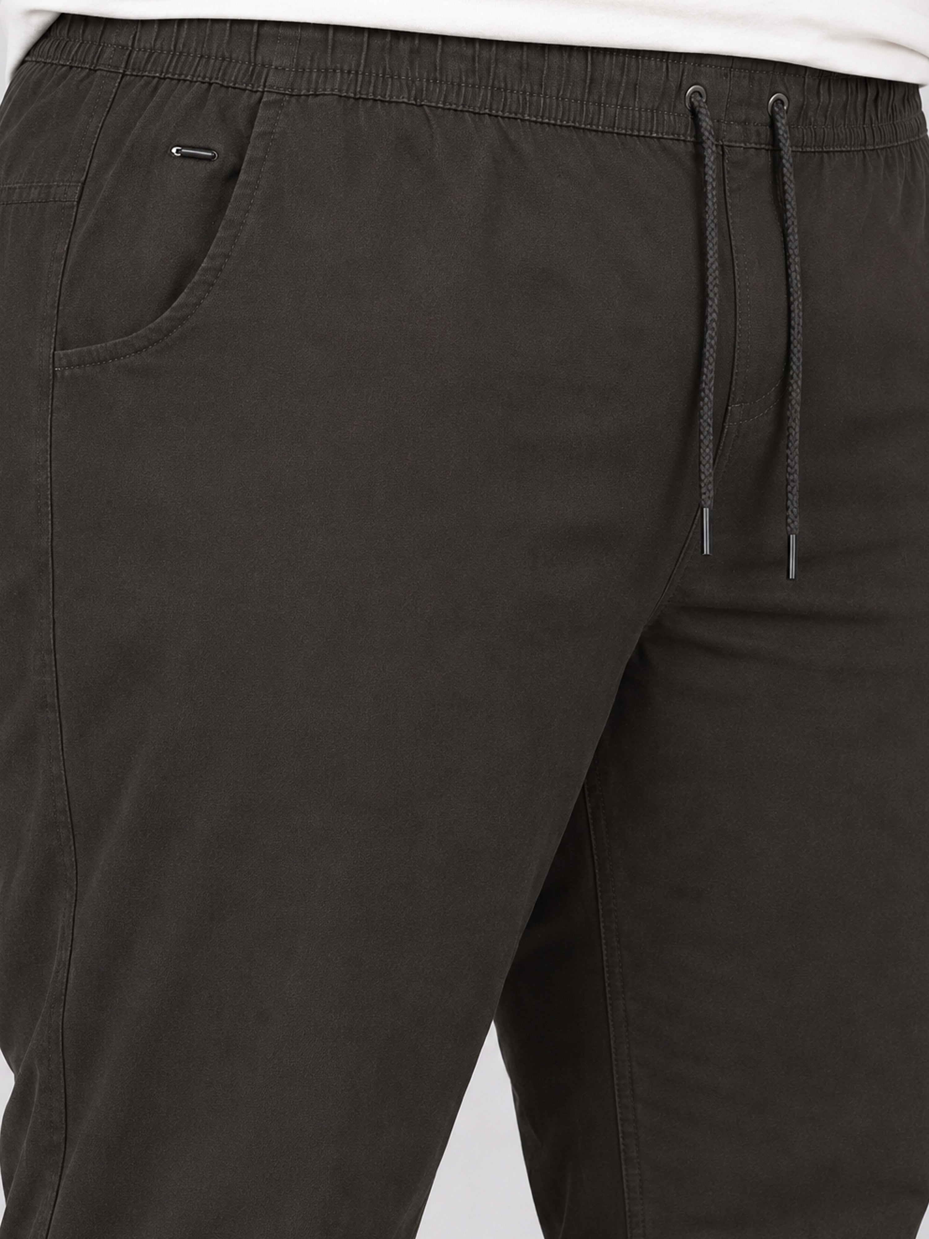 Plus Size Chinos Jogger - Brown