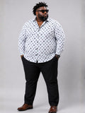 Plus Size Party Wear Satin Shirt - White