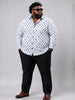 Plus Size Party Wear Satin Shirt - White