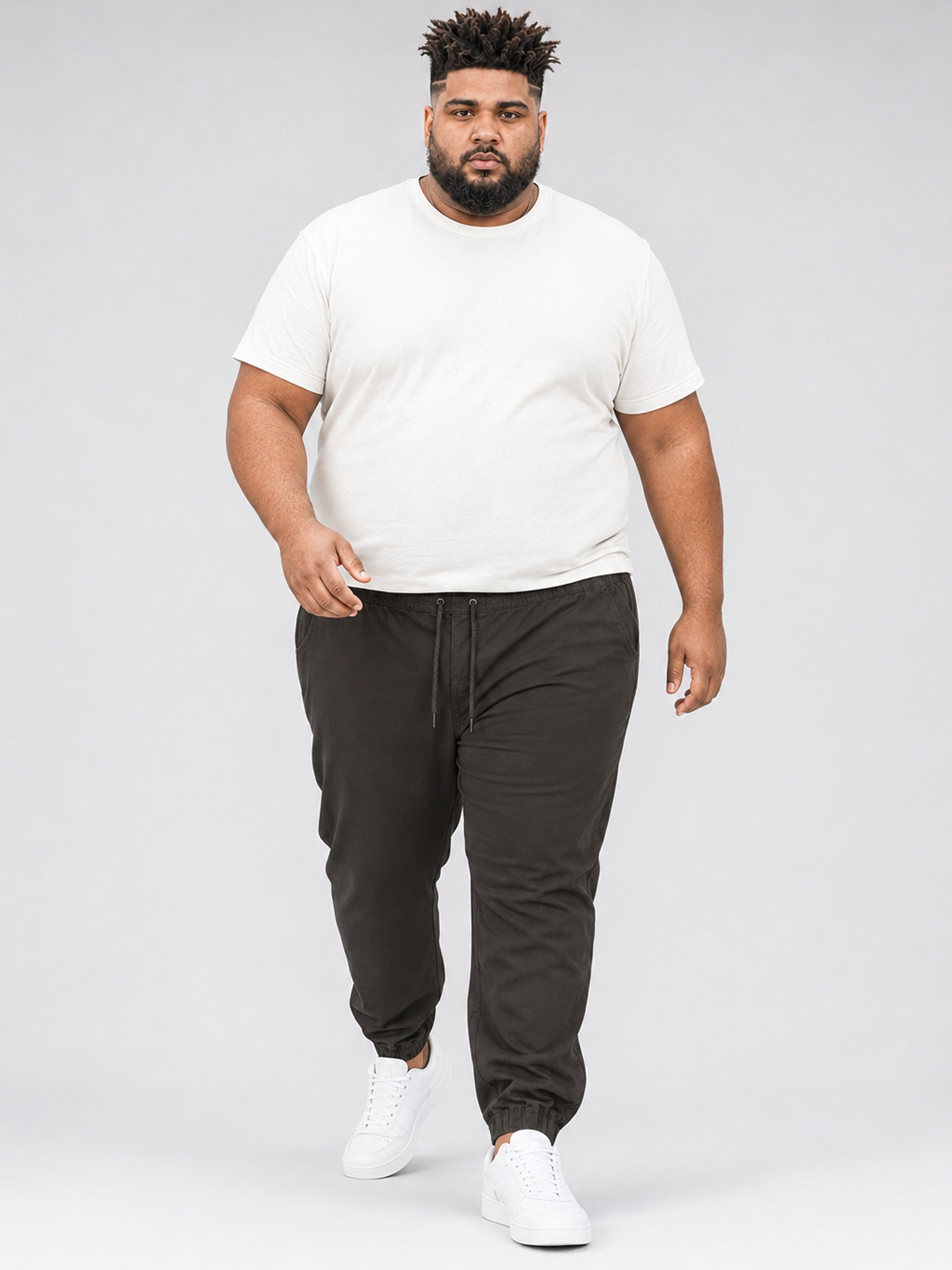 Plus Size Chinos Jogger - Brown