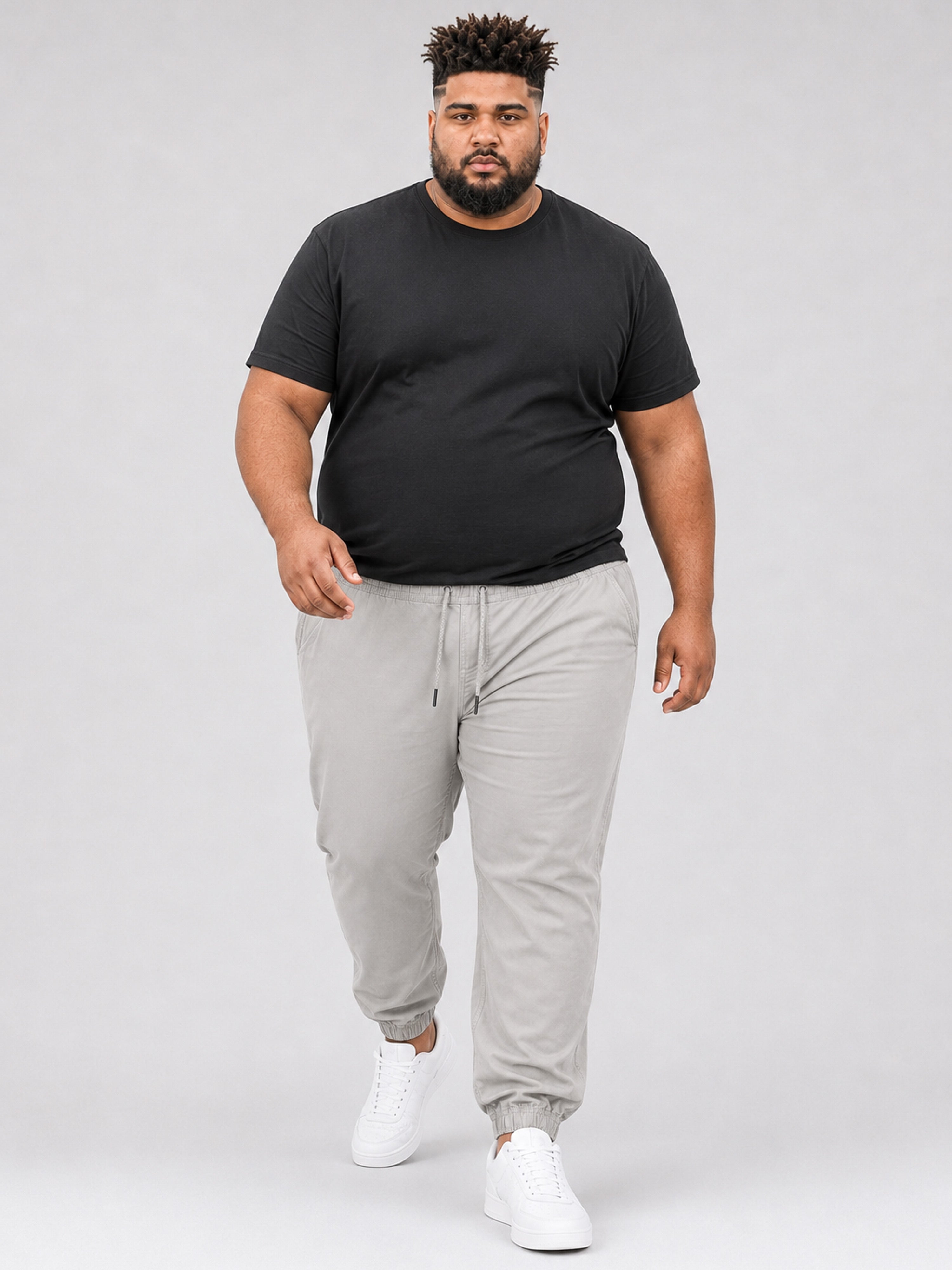 Plus Size Chinos Jogger - Light Beige