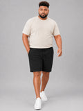 Plus Size Indigo Knitted Shorts - Black