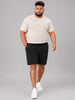 Plus Size Indigo Knitted Shorts - Black